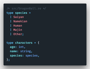 Tipe Record characters.