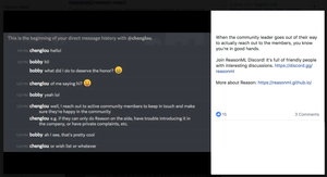 Disapa oleh Leader Komunitas ketika baru join grup discord.