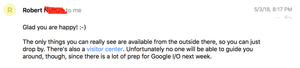 Email dari salah satu karyawan Google