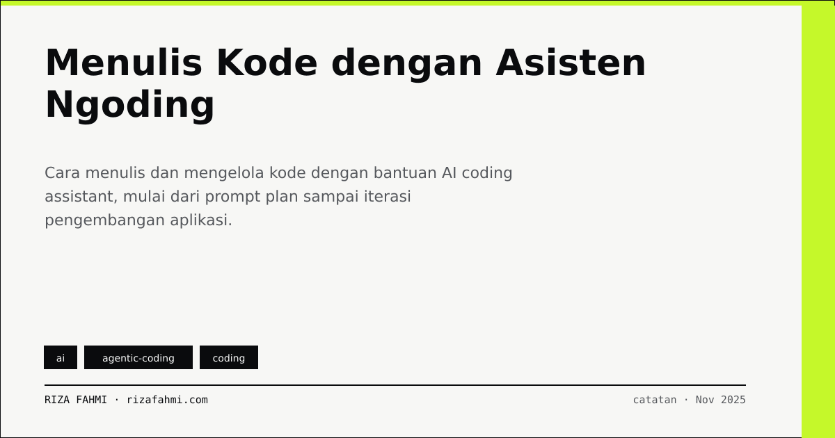 Menulis Kode dengan Asisten Ngoding - Halo, Saya Riza!